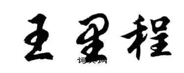 胡问遂王里程行书个性签名怎么写
