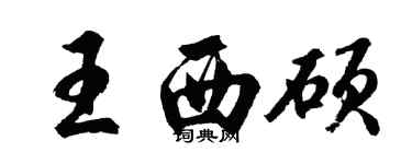 胡问遂王西硕行书个性签名怎么写