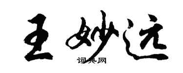 胡问遂王妙远行书个性签名怎么写