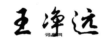 胡问遂王净远行书个性签名怎么写