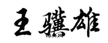 胡问遂王骥雄行书个性签名怎么写