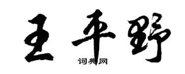 胡问遂王平野行书个性签名怎么写
