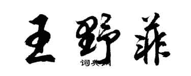 胡问遂王野菲行书个性签名怎么写
