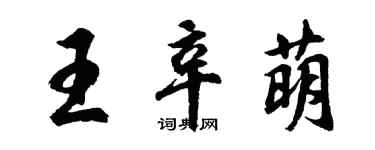 胡问遂王辛萌行书个性签名怎么写