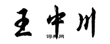 胡问遂王中川行书个性签名怎么写