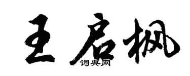 胡问遂王启枫行书个性签名怎么写