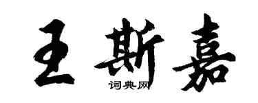 胡问遂王斯嘉行书个性签名怎么写