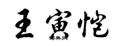 胡问遂王寅恺行书个性签名怎么写