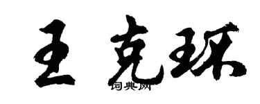 胡问遂王克环行书个性签名怎么写