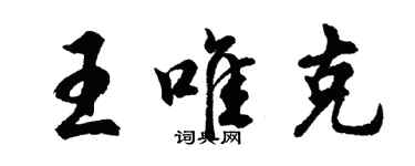 胡问遂王唯克行书个性签名怎么写