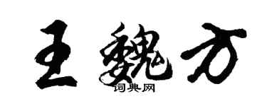 胡问遂王魏方行书个性签名怎么写