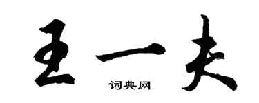 胡问遂王一夫行书个性签名怎么写
