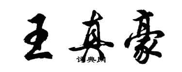胡问遂王真豪行书个性签名怎么写
