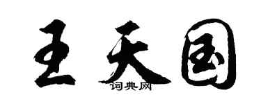 胡问遂王天国行书个性签名怎么写