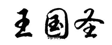 胡问遂王国圣行书个性签名怎么写