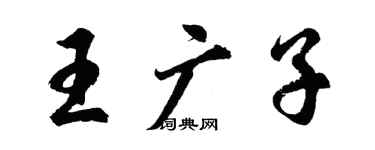 胡问遂王广子行书个性签名怎么写