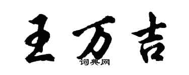胡问遂王万吉行书个性签名怎么写