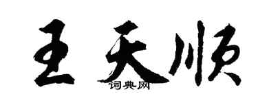 胡问遂王天顺行书个性签名怎么写