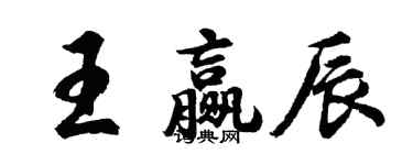 胡问遂王赢辰行书个性签名怎么写