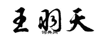 胡问遂王羽天行书个性签名怎么写