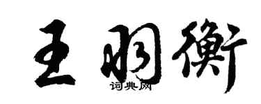 胡问遂王羽衡行书个性签名怎么写