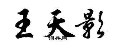 胡问遂王天影行书个性签名怎么写