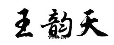 胡问遂王韵天行书个性签名怎么写