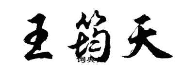 胡问遂王筠天行书个性签名怎么写