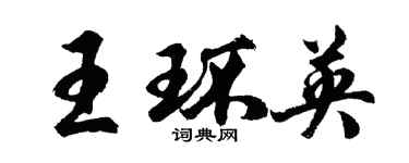 胡问遂王环英行书个性签名怎么写