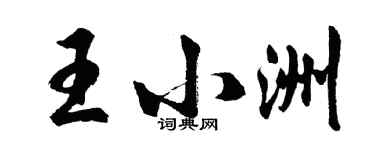 胡问遂王小洲行书个性签名怎么写