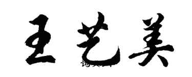 胡问遂王艺美行书个性签名怎么写