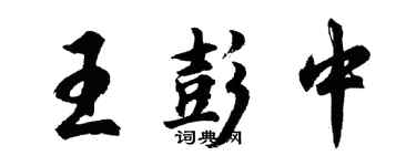 胡问遂王彭中行书个性签名怎么写