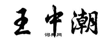 胡问遂王中潮行书个性签名怎么写