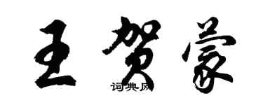 胡问遂王贺蒙行书个性签名怎么写