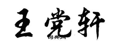 胡问遂王党轩行书个性签名怎么写