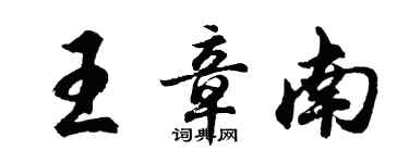 胡问遂王章南行书个性签名怎么写