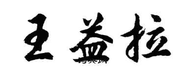胡问遂王益拉行书个性签名怎么写