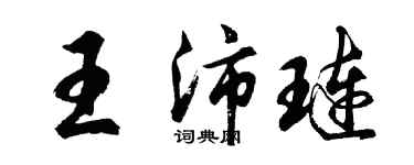 胡问遂王沛琏行书个性签名怎么写