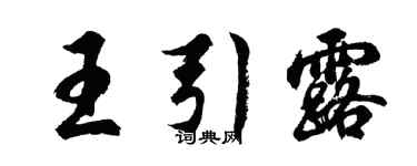 胡问遂王引露行书个性签名怎么写