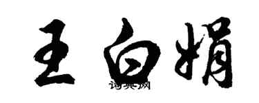 胡问遂王白娟行书个性签名怎么写