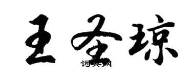 胡问遂王圣琼行书个性签名怎么写