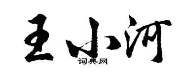 胡问遂王小河行书个性签名怎么写