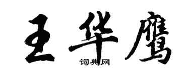 胡问遂王华鹰行书个性签名怎么写