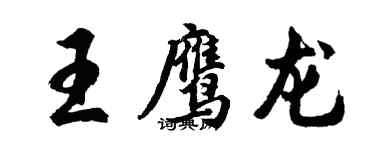胡问遂王鹰龙行书个性签名怎么写
