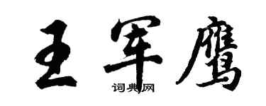 胡问遂王军鹰行书个性签名怎么写
