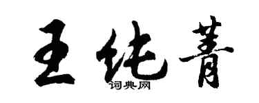 胡问遂王纯菁行书个性签名怎么写