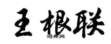 胡问遂王根联行书个性签名怎么写