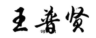 胡问遂王普贤行书个性签名怎么写