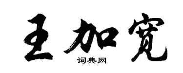 胡问遂王加宽行书个性签名怎么写