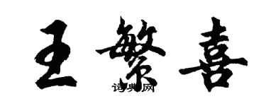 胡问遂王繁喜行书个性签名怎么写